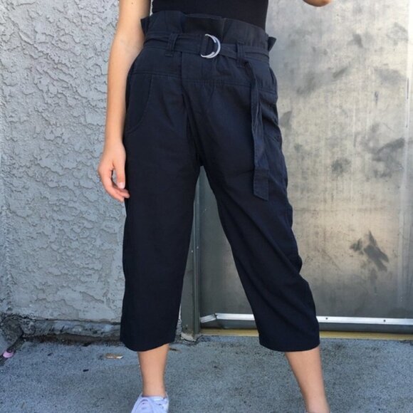 Silence & Noise UO Lennie Paper Bag Crop Pants M - Picture 2 of 6